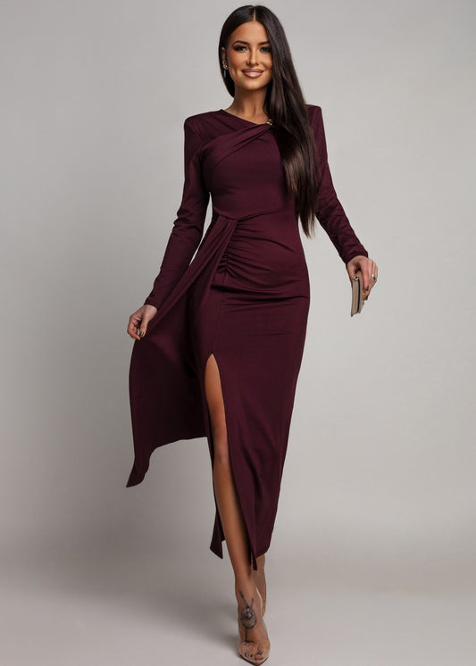 Bordo pieguļoša kleita (One size/XS-M)