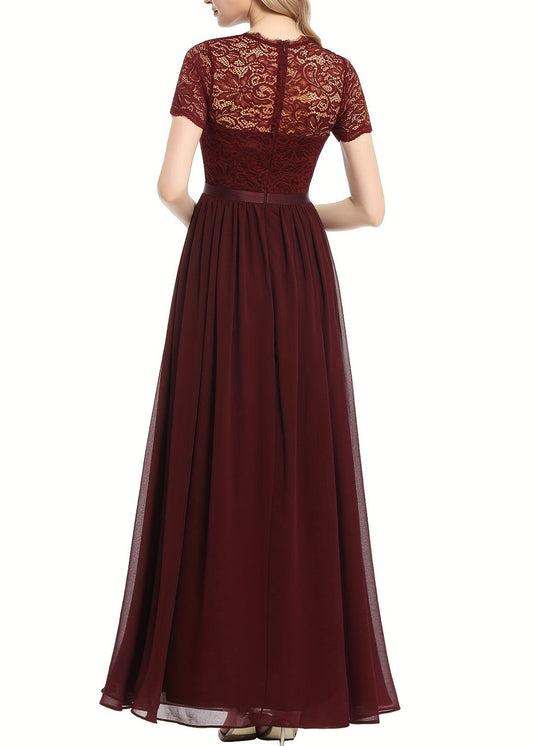 Bordo garā mežģiņu kleita (M; XXL)