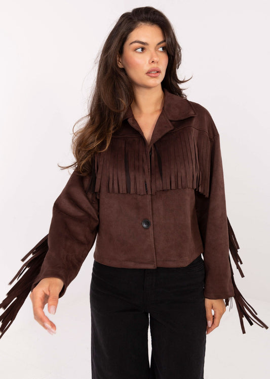 Brūna jaka ar bārkstīm (One size)