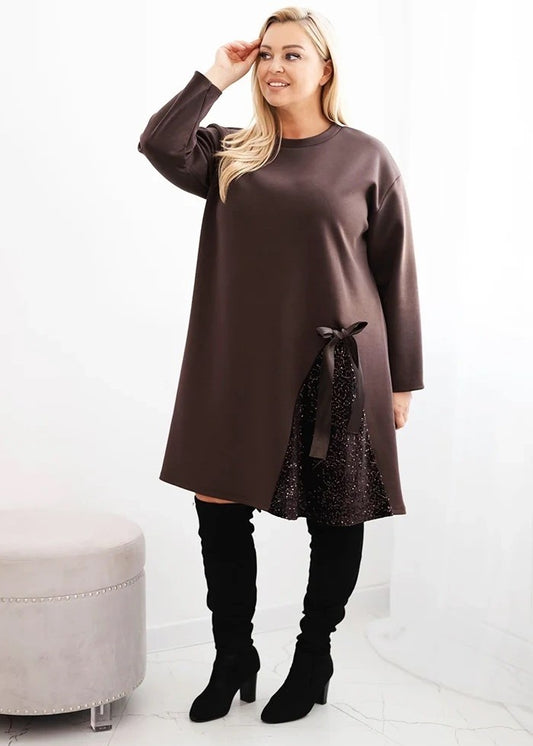 Brūna Plus size kleita/2XL-4XL)