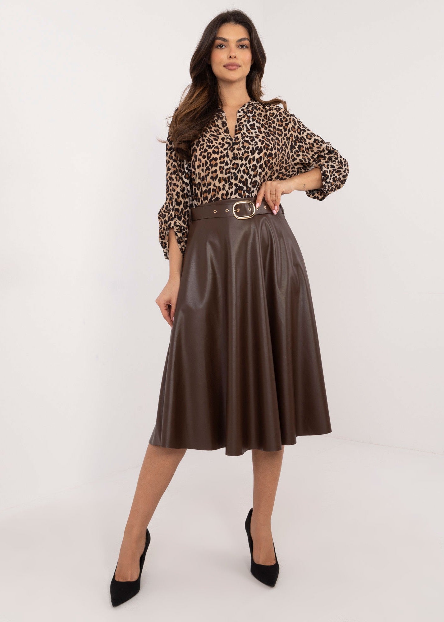 Brūni eko ādas svārki (One size/S-L)