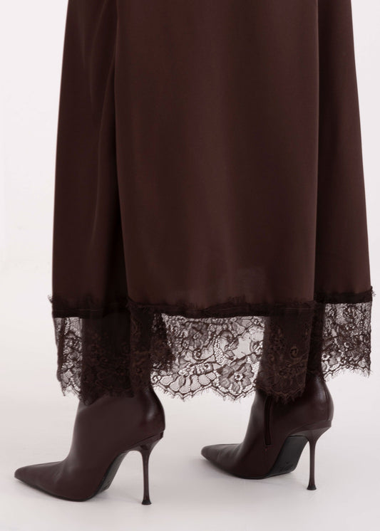 Brūni svārki ar mežģīni (One size/S-L)