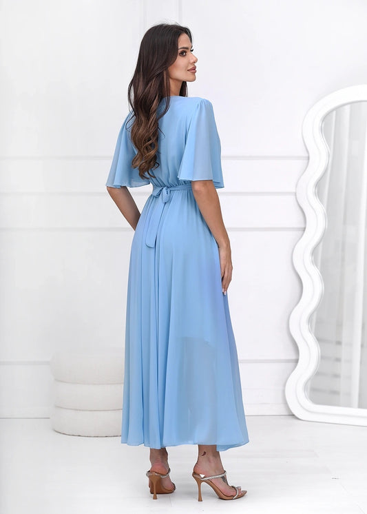 Gaiši zila garā kleita (One size/M-2XL)