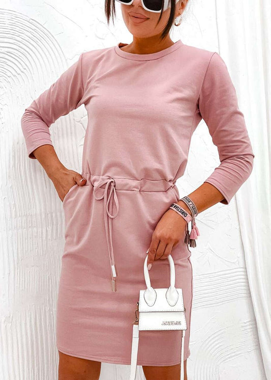 Rozā kokvilnas kleita (M; L; XL)