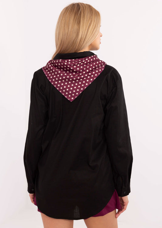 Melna blūze ar lakatiņu (One size/ S-L)