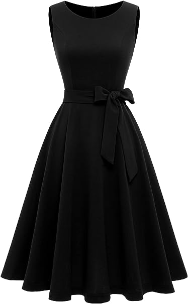 Melna kleita ar jostiņu (M; L; XL; XXL)