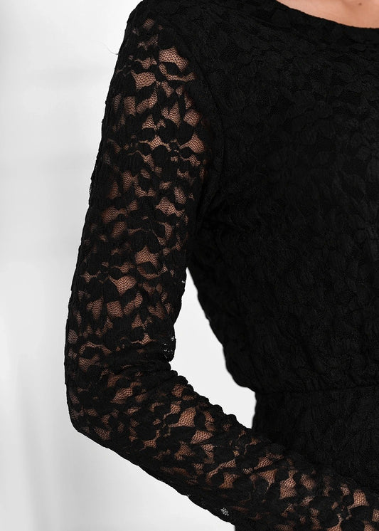 Melna mežģīņu kleita (One size/XS-M)