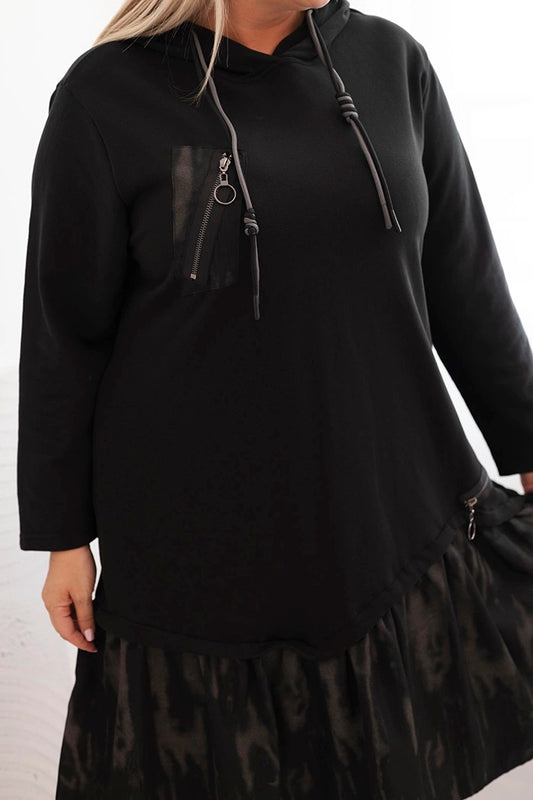 Melna plus size kleita (One size/XL-3XL)