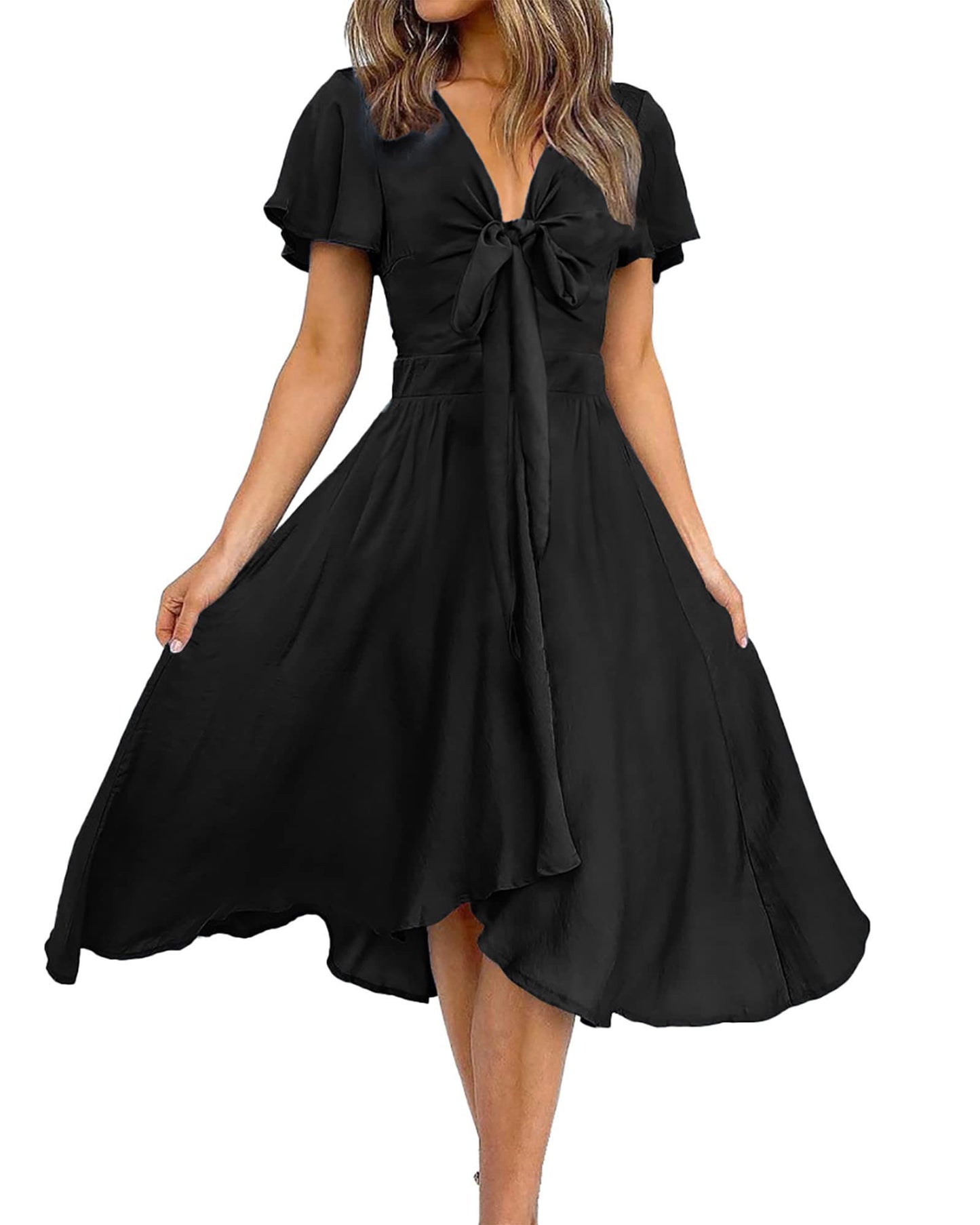 Melna satīna kleita (S; XL; XXL)