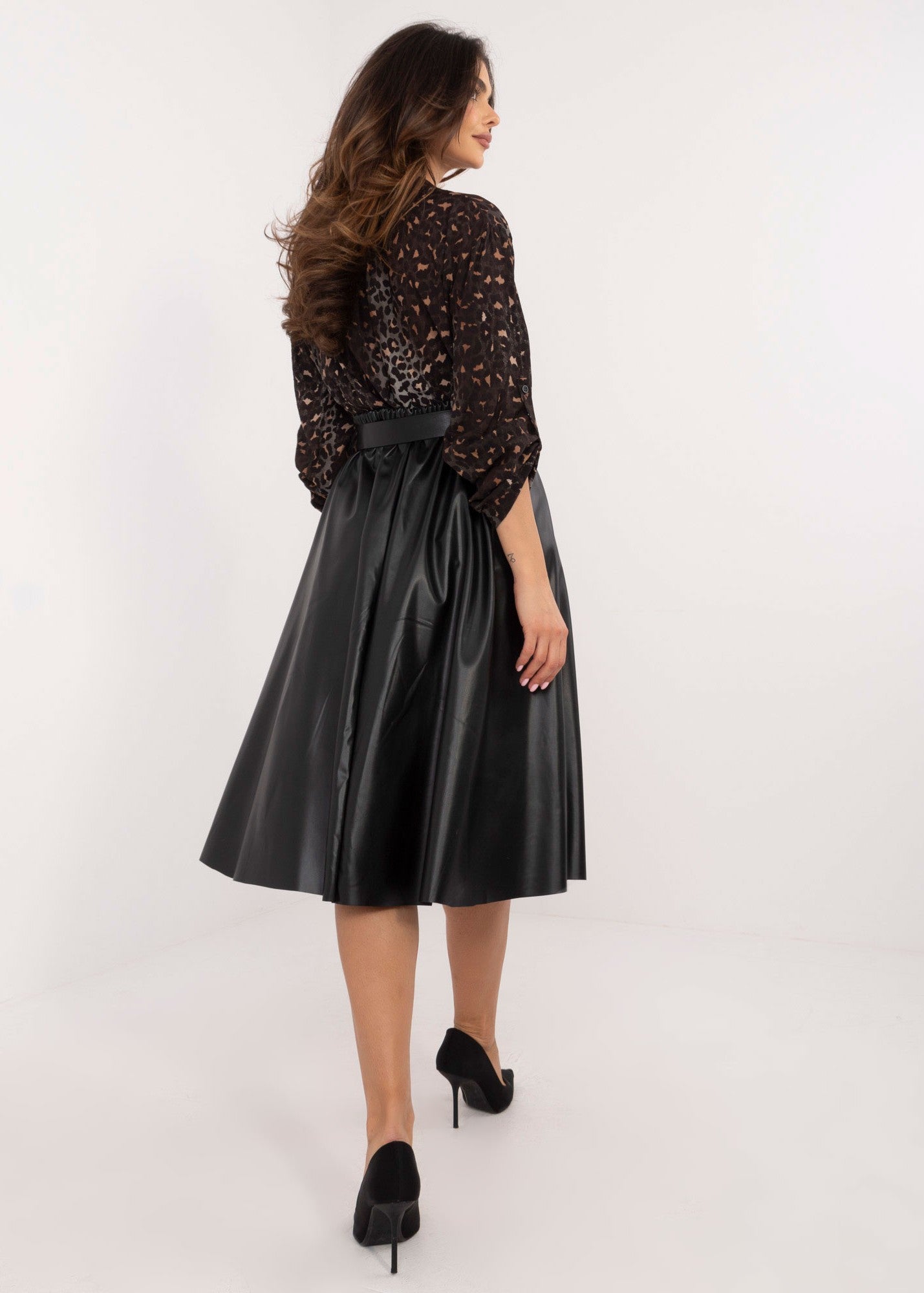 Melni eko ādas svārki (One size/S-L)