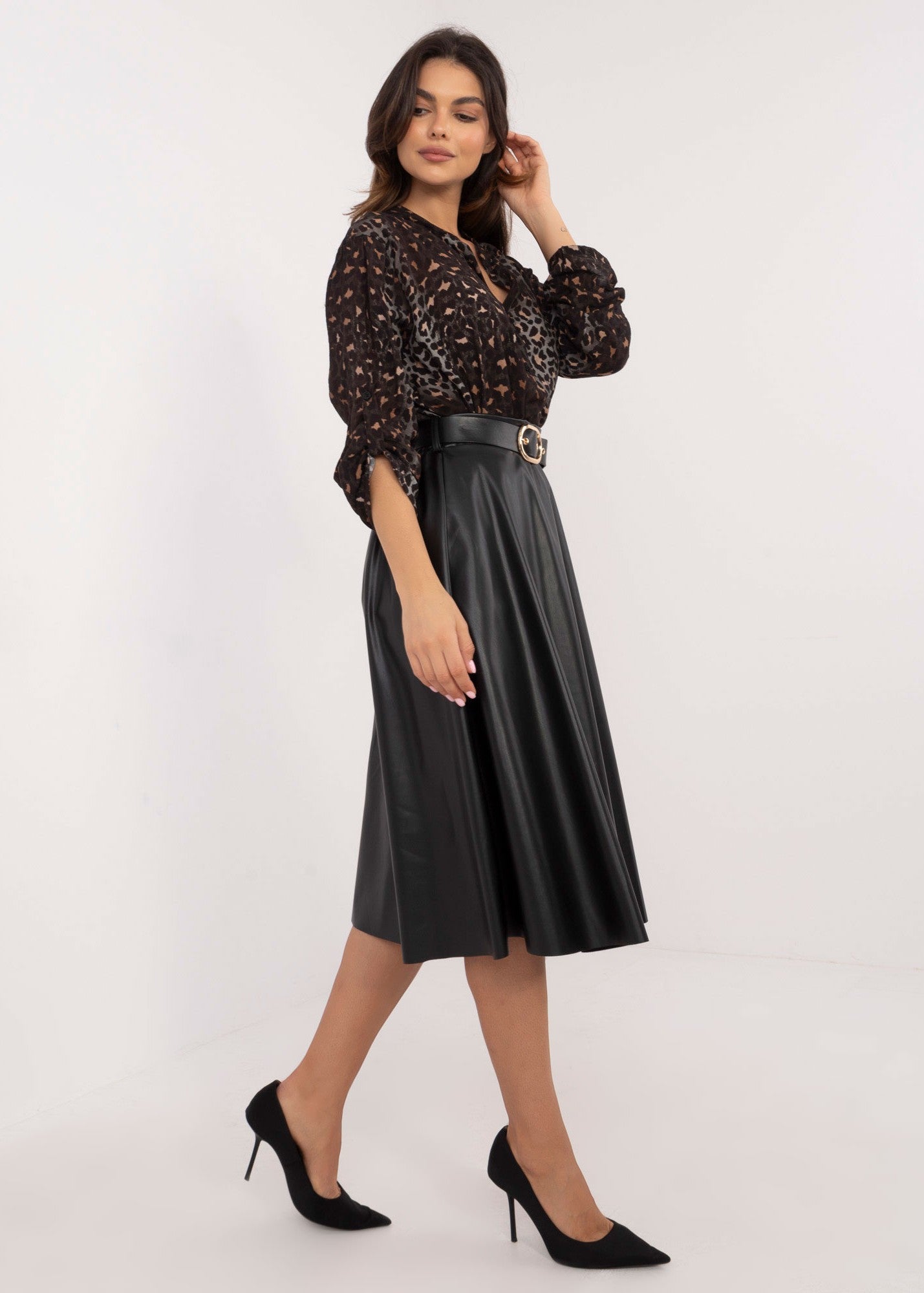 Melni eko ādas svārki (One size/S-L)
