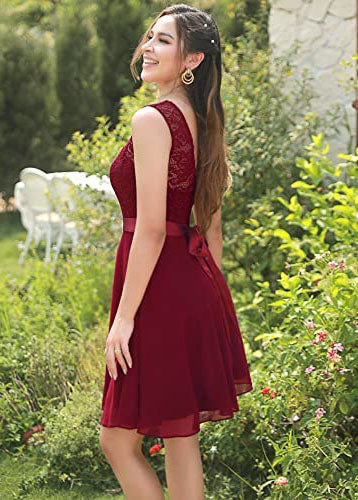 Tumši sarkana mini svētku kleita (M)