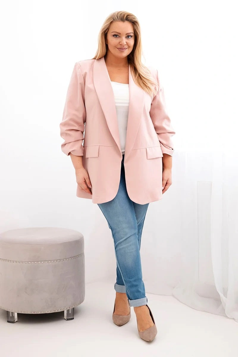 Pūderrozā plus size žakete (One size/XL-3XL)