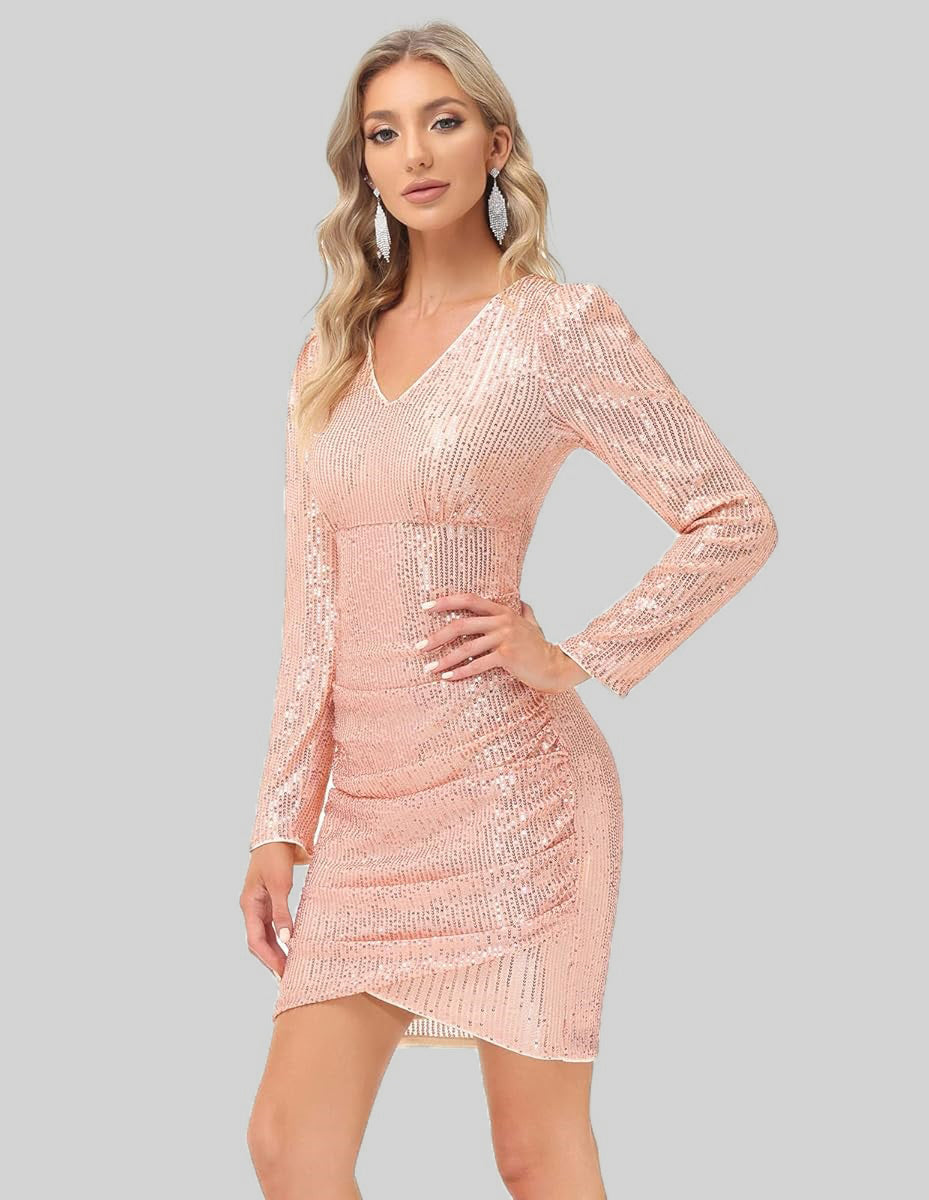 Gaiši rozā fliteru kleita (S; M; L; XL; 2XL)