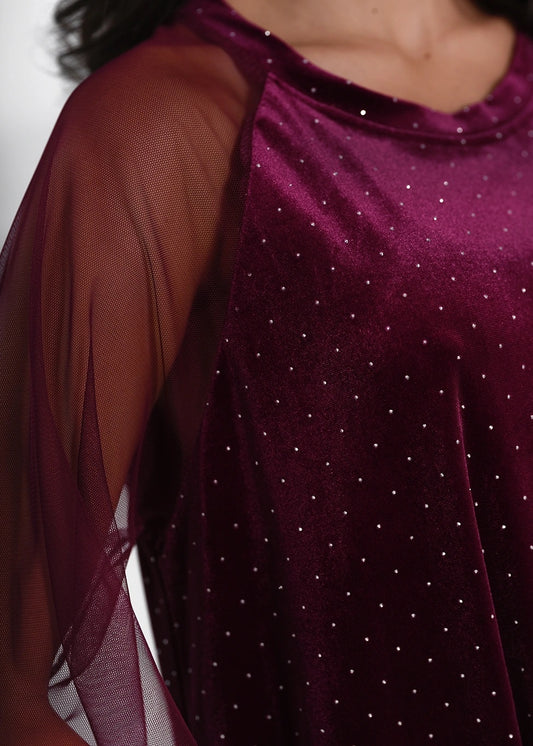 Brīva bordo svētku mini kleita (One size/S-XL)