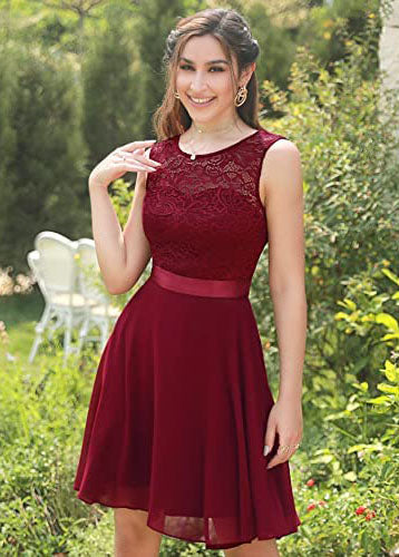 Tumši sarkana mini svētku kleita (M)