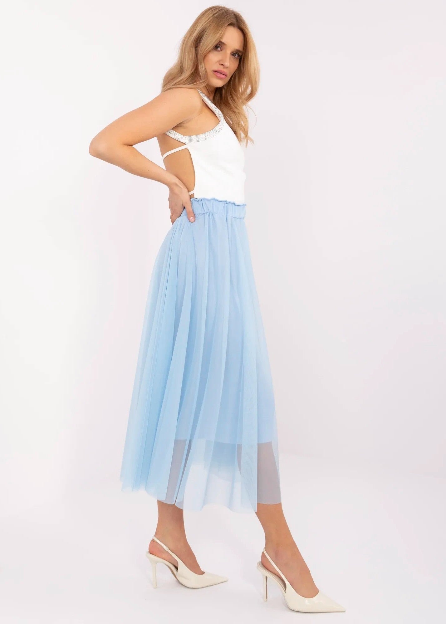 Gaiši zili tilla svārki (One size/S-L)