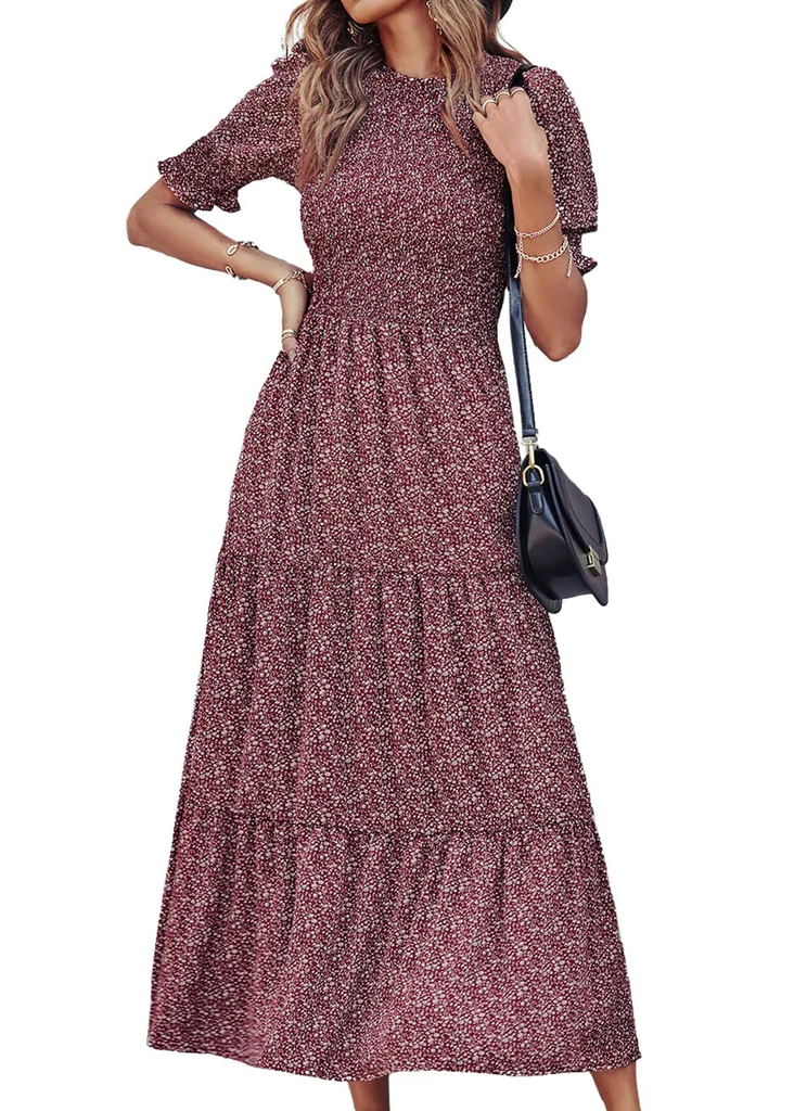 Tumši sarkana maxi kleita (M)