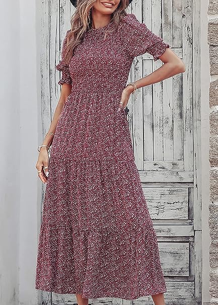 Tumši sarkana maxi kleita (M)