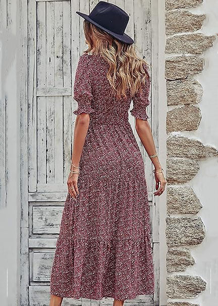 Tumši sarkana maxi kleita (M)