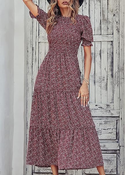 Tumši sarkana maxi kleita (M)