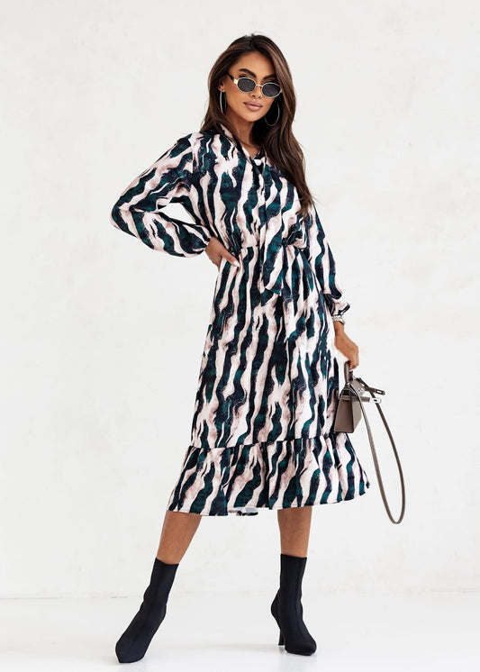 Zaļi raiba kleita (L; XL)