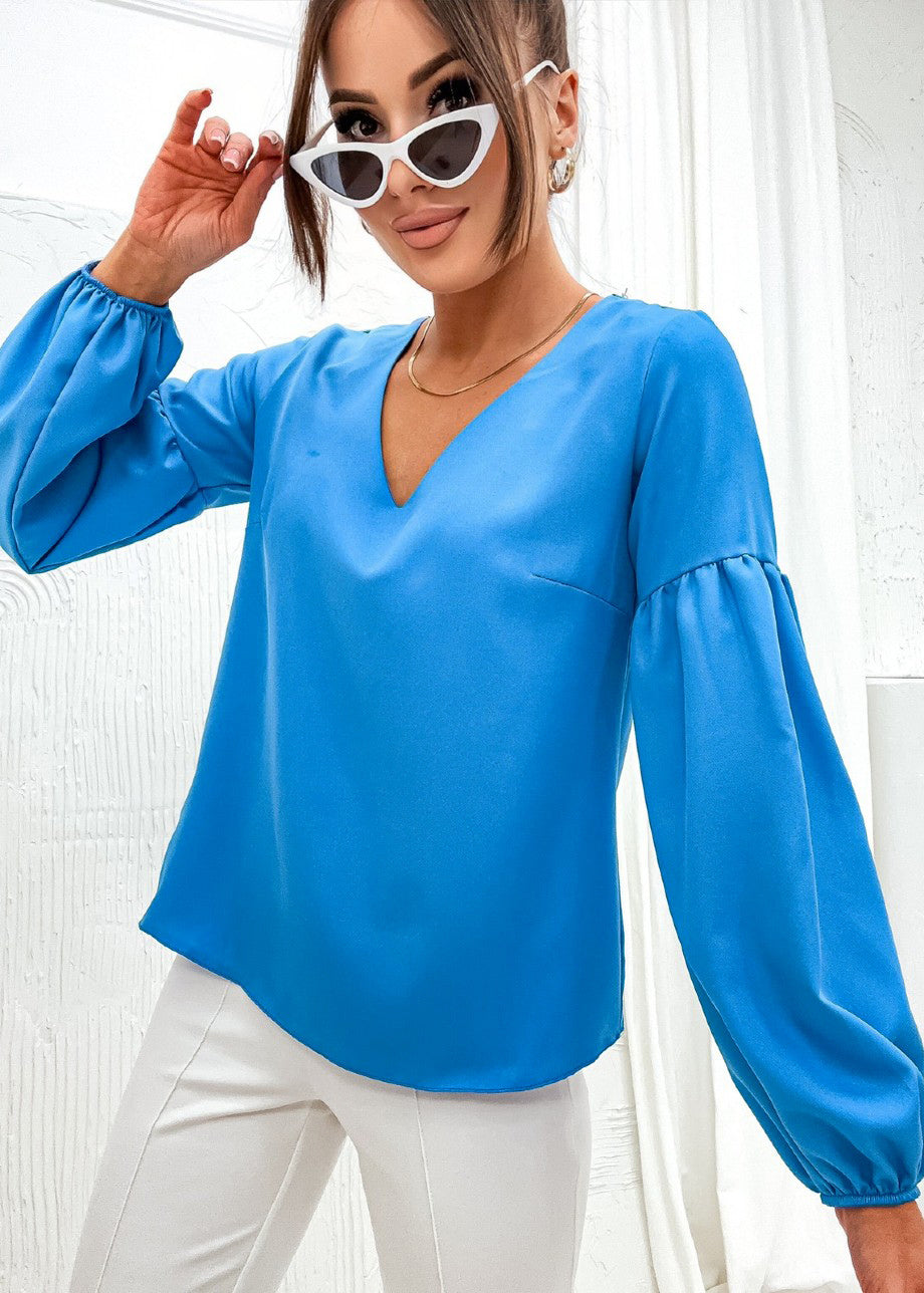 Zila brīva blūze (L; XL)