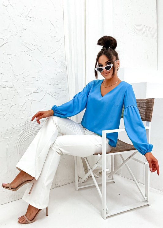 Zila brīva blūze (XL)