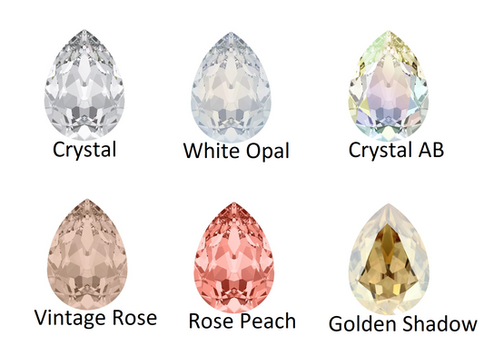 Apzeltīti mazo lāsīšu auskari ar cirkoniem (17 kristālu toņi)