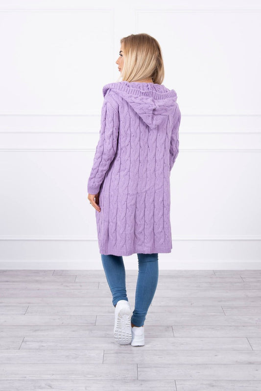 Gaiši violeta garā jaka ar kapuci