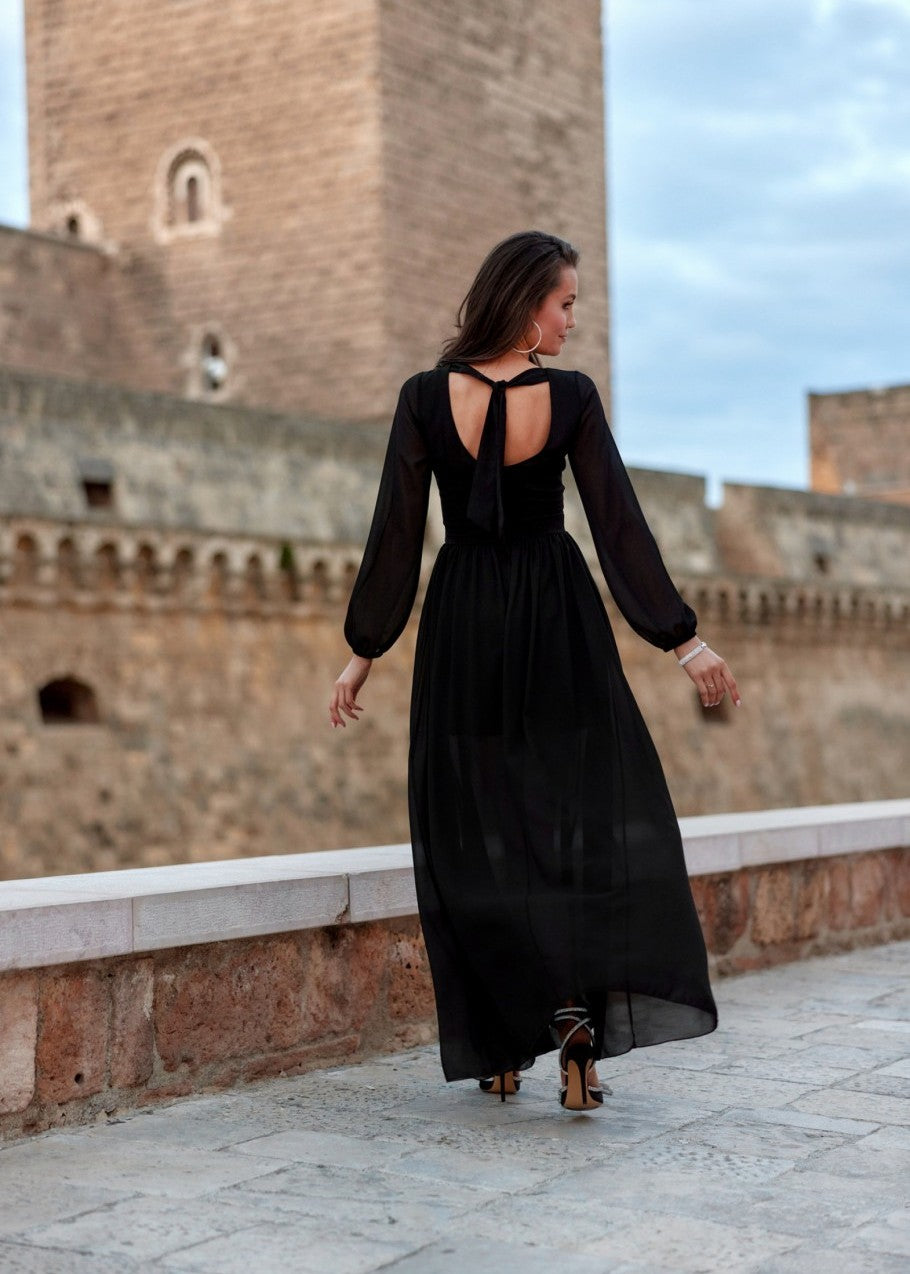 Melna maxi kleita (S; M; L)