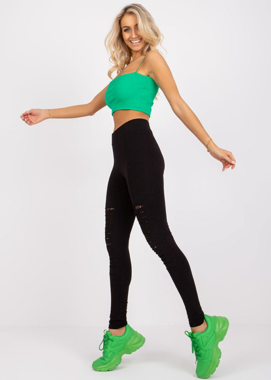 Melni kokvilnas legingi (M; L)