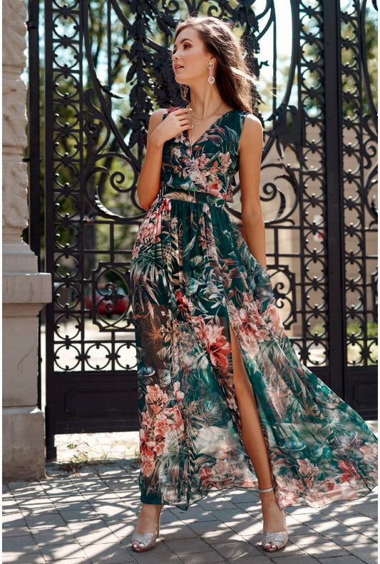 Zaļa maxi kleita (S)