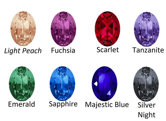 Apzeltīti sudraba auskari (8 kristālu toņi)