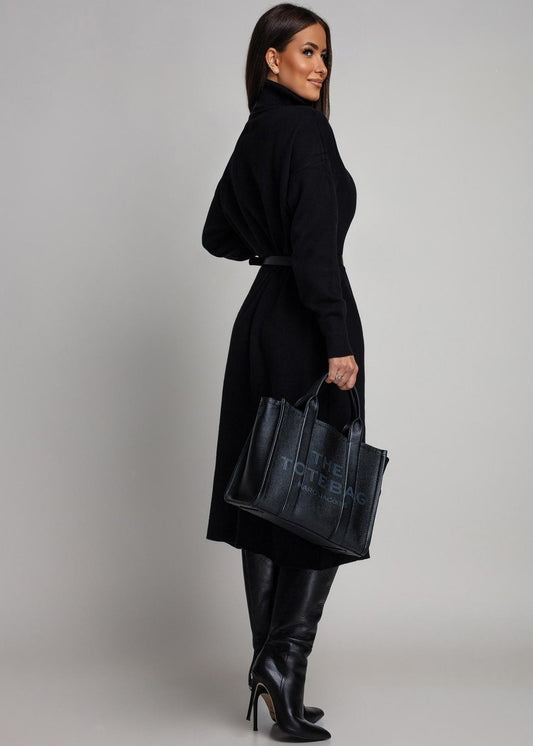 Melna džemperkleita (One size/S-L)