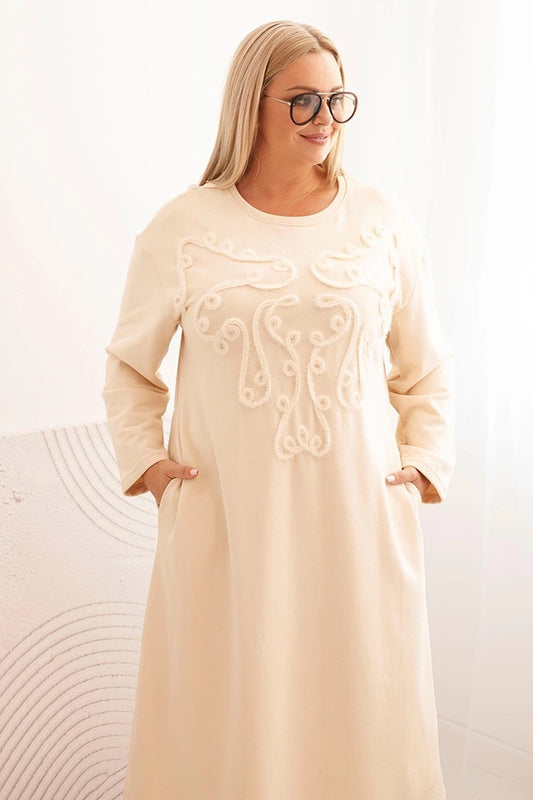 Bēša plus size kleita (One size/XL-3XL)