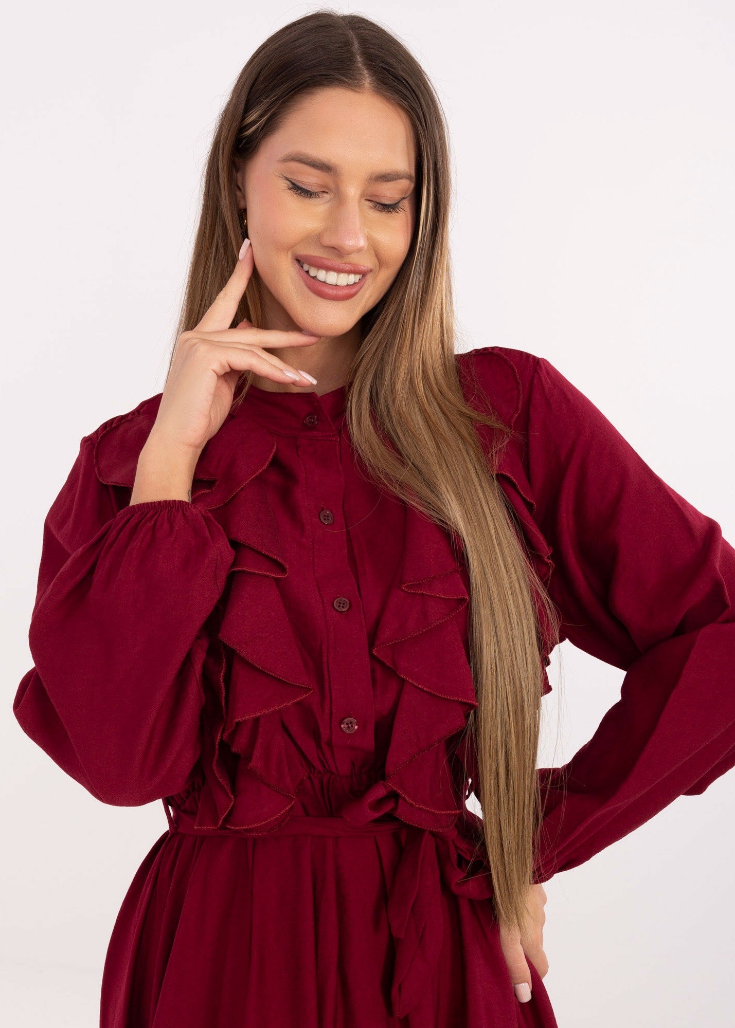 Bordo midi kleita (One size/M-XL)