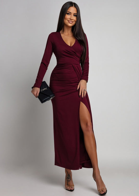 Bordo pieguļoša kleita (One size/XS-M)