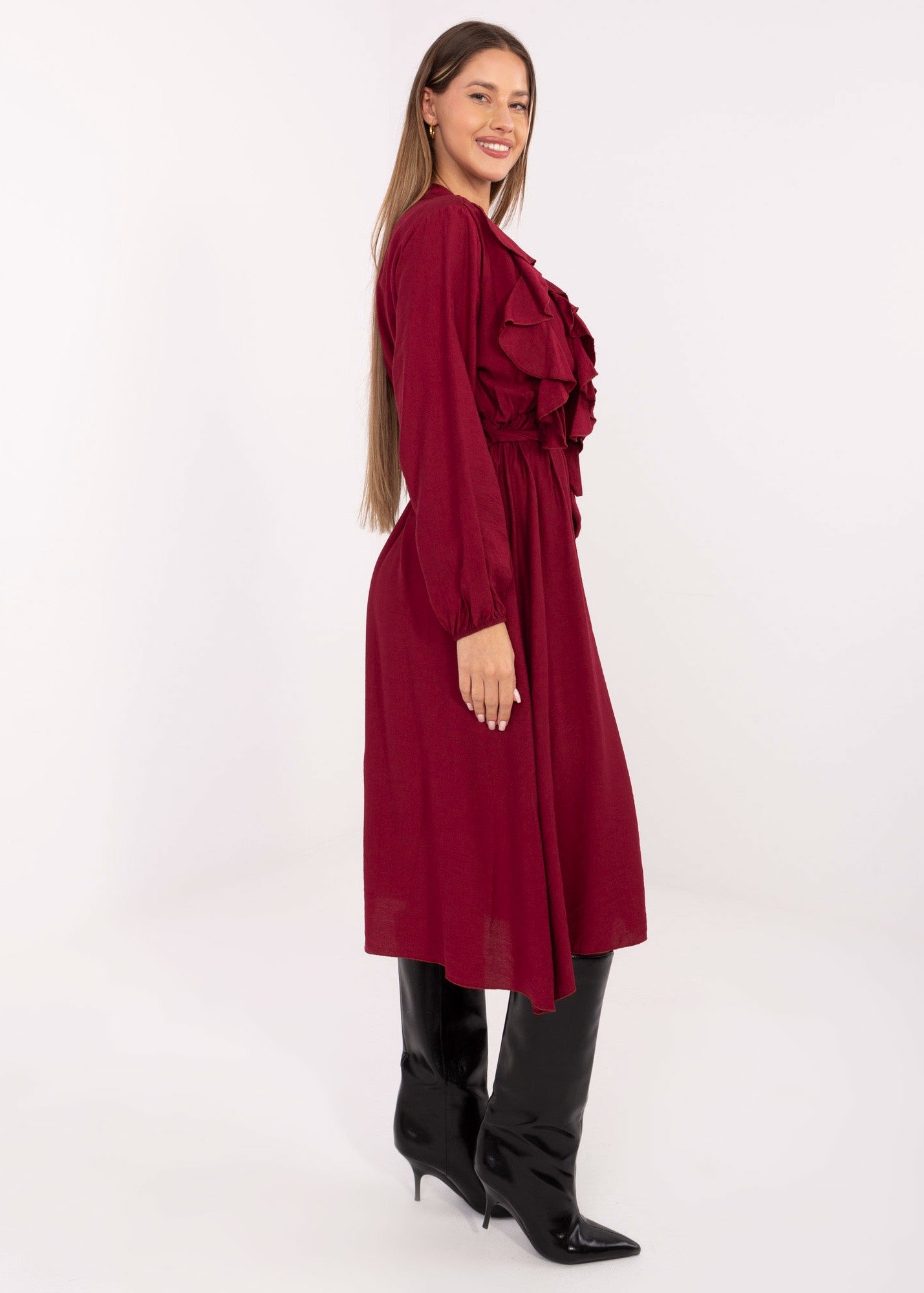 Bordo midi kleita (One size/M-XL)