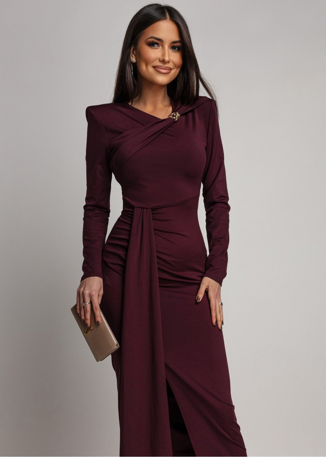 Bordo pieguļoša kleita (One size/XS-M)