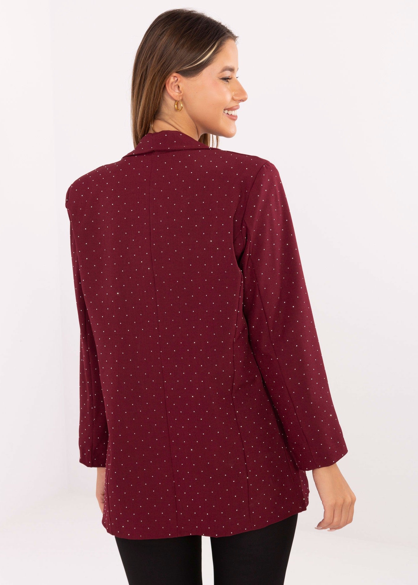 Bordo žakete ar spīdumiem (One size/S-L)