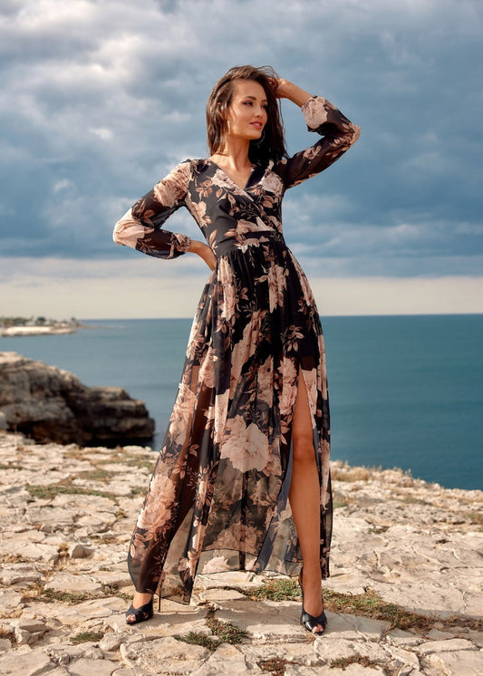 Šifona garā kleita (S; M)