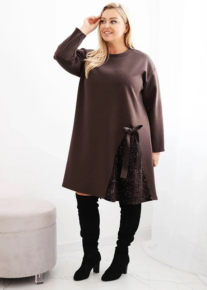 Brūna Plus size kleita/2XL-4XL)