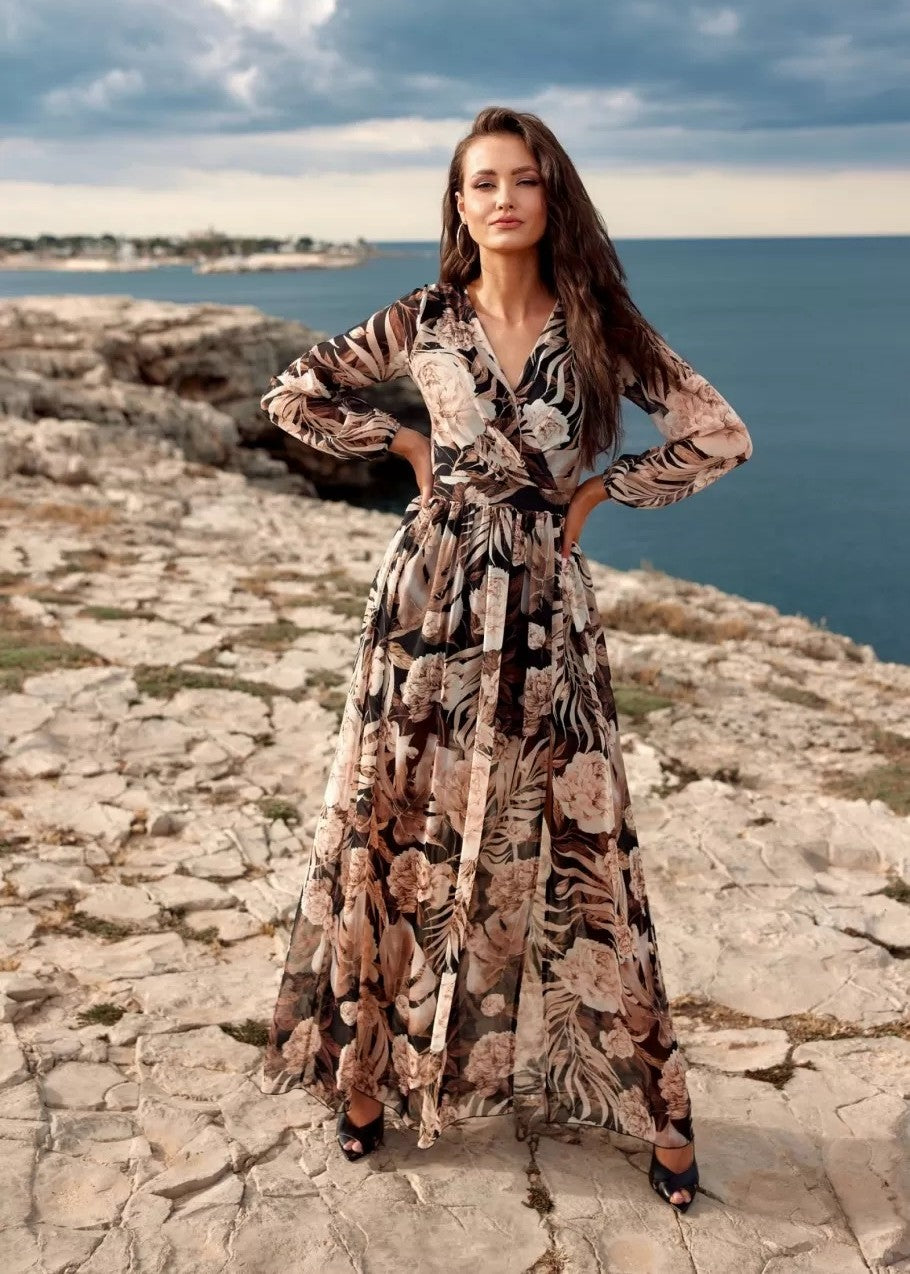 Raiba šifona garā kleita (M; XL)