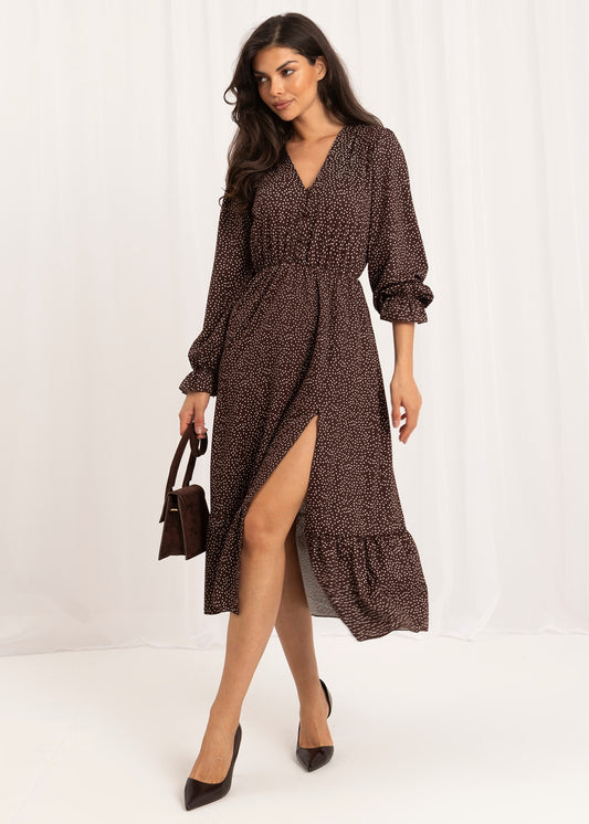 Midi kleita ar šķēlumu (One size/S-L)