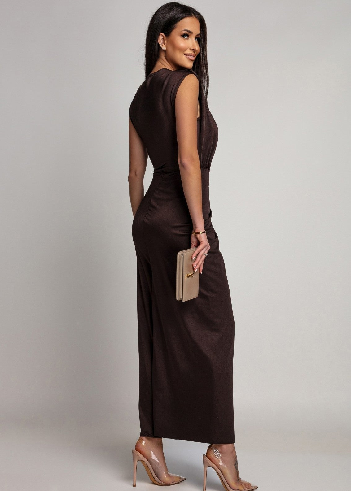 Brūna eleganta kleita (One size/XS-M)