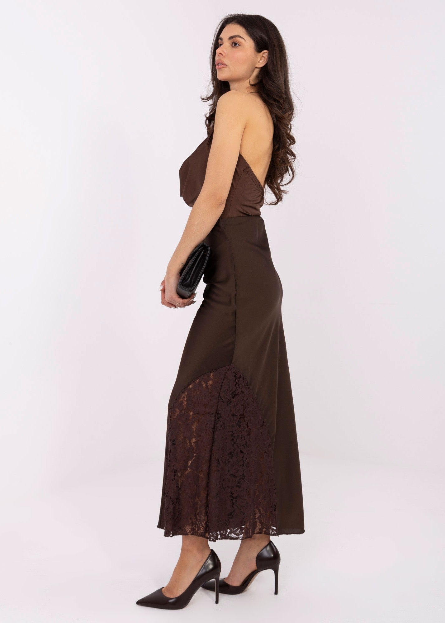 Brūni svārki ar mežģīni (One size/XS-M)