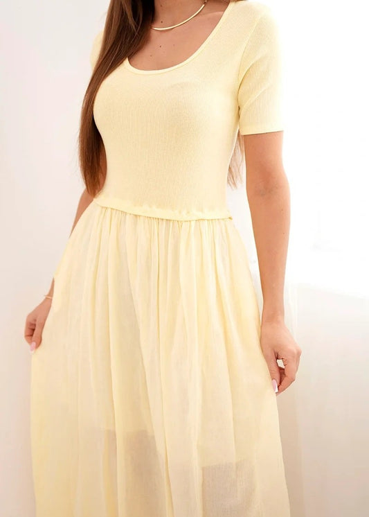Gaiši dzeltena ikdienas kleita (One size/S-L)