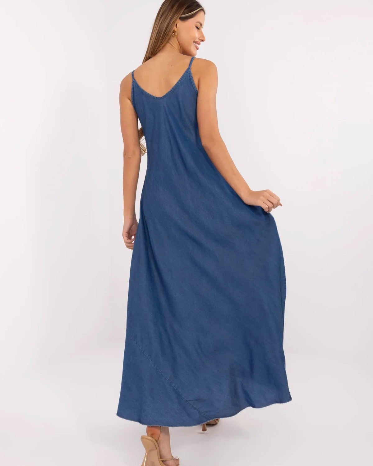 Džinsa auduma garā kleita (One size)