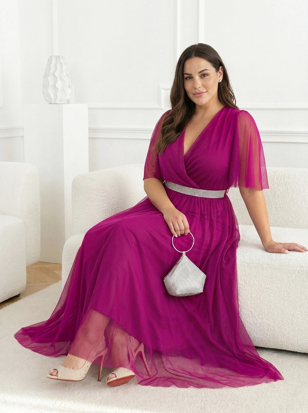 Tilla svētku kleita ar jostiņu (One size/M-2XL)